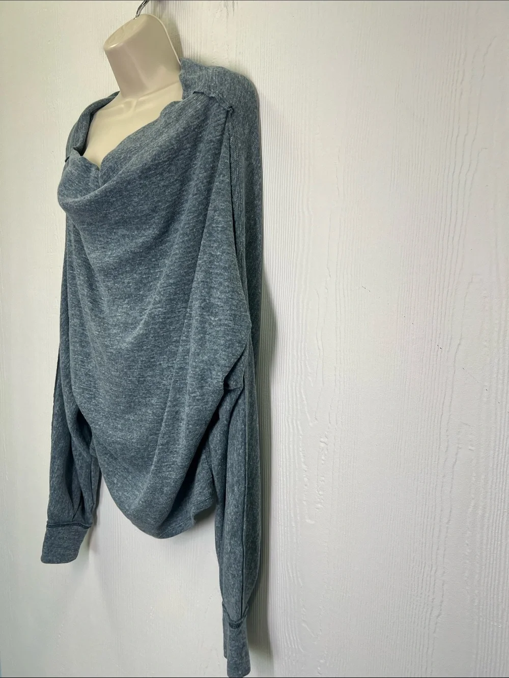 Free People - We The Free Skyline Blue Gray Off The Shoulder Blouse SZ  Medium